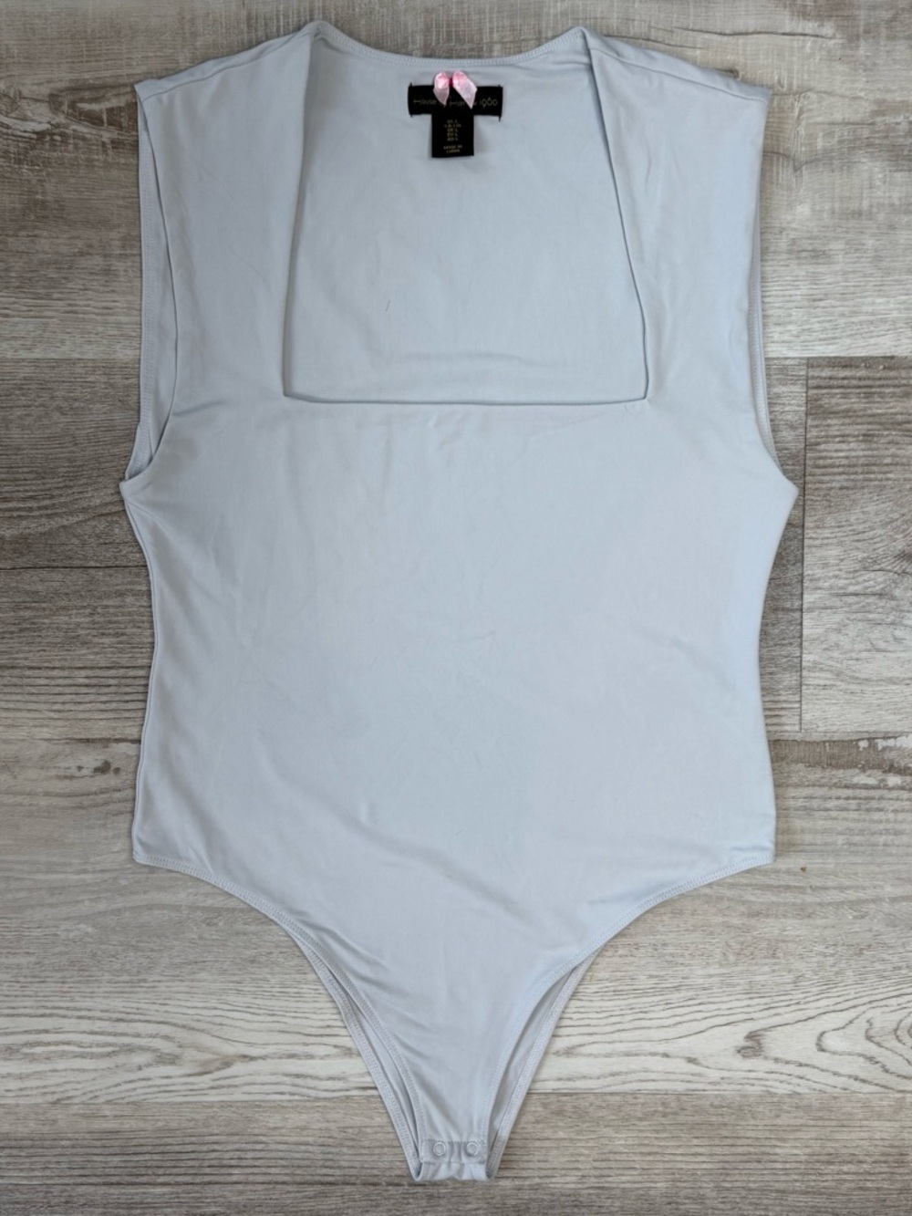 House of Harlow 1960 Silver Gray Square Neck Sleeveless Bodysuit Women’s Size L